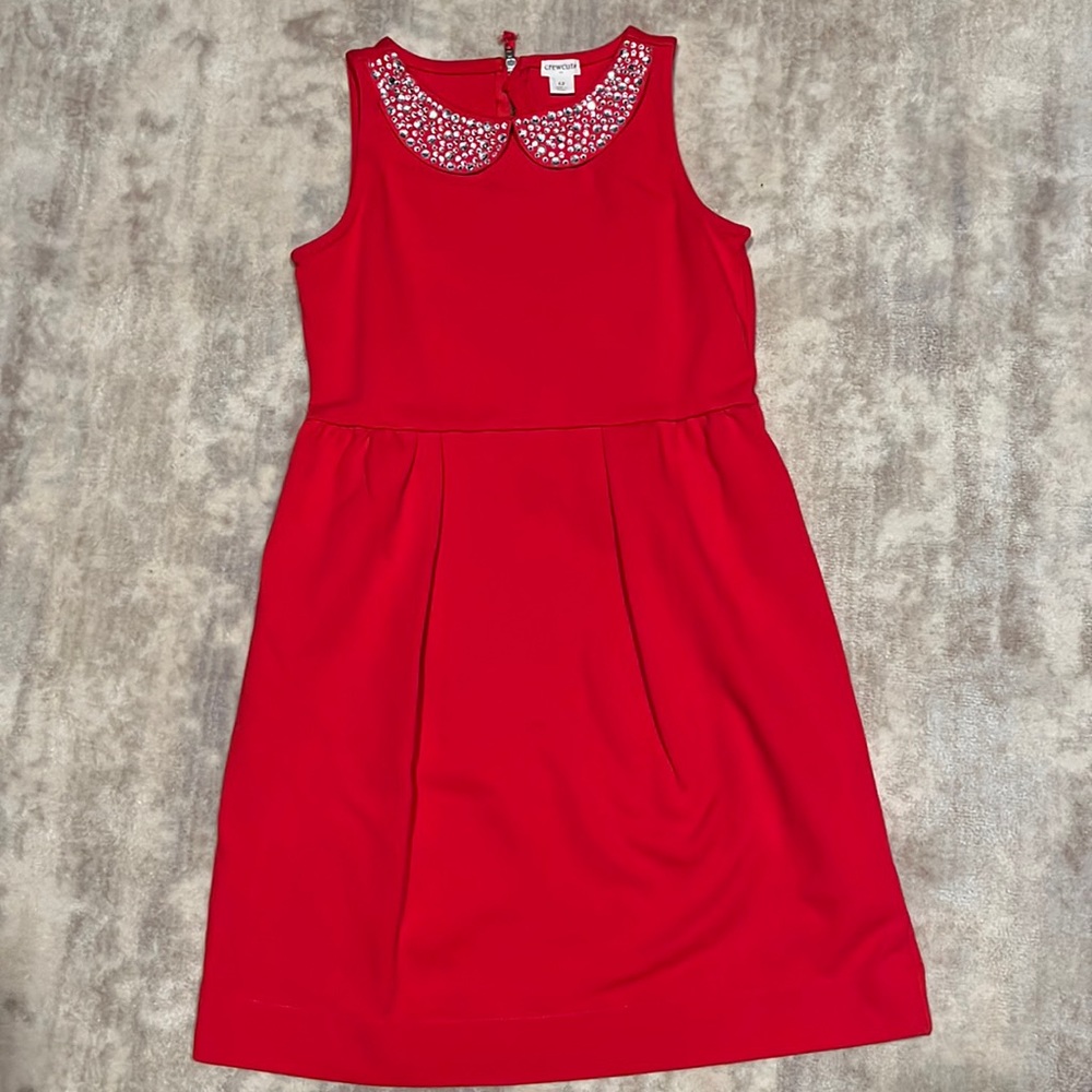 Red Crewcuts dress with beaded neck